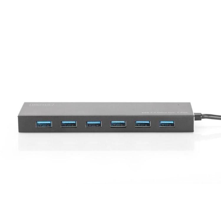 HUB/Koncentrator 7-portowy USB 3.0 SuperSpeed, aktywny, aluminium