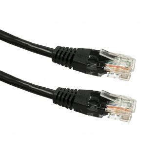 Kabel Patchcord miedziany kat. 5e RJ45 UTP 0,5m czarny