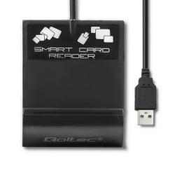 Czytnik kart chipowych ID Qoltec SCR-0636 | USB 2.0 + adapter USB-C