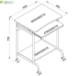 Biurko komputerowe Techly mobilne 600x450 buk