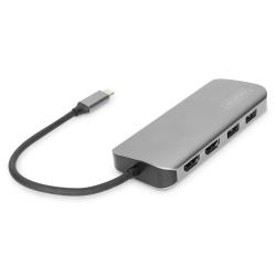 Stacja dokująca DIGITUS USB Typ C 8-portów 4K 30Hz 2x...