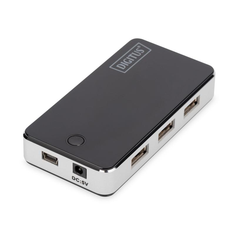 Hub USB DIGITUS DA-70222 7xUSB 2.0, aktywny, czarny