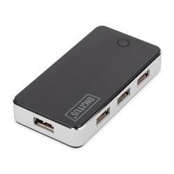 Hub USB DIGITUS DA-70222 7xUSB 2.0, aktywny, czarny